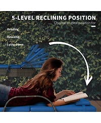 Outsunny 3 Piece Outdoor Furniture Set, 2 Reclining Chaise Lounge Chairs, Rolling Wheels, Armrests, Headrests, Thickly Cushioned, 1 Side Table, Pe Pla