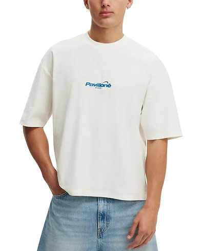 Cotton On Men's Cropped Boxy-Fit Silhouette Graphic Crewneck T-Shirt