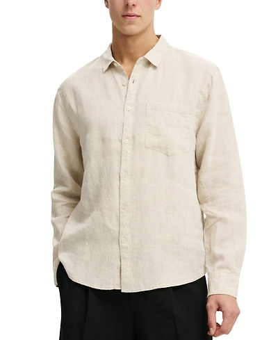 Cotton On Men's Relaxed Linen Long-Sleeve Shirt