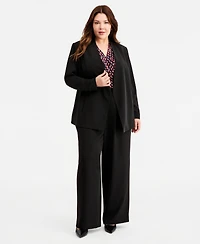 Anne Klein Plus Collarless Open-Front Jacket