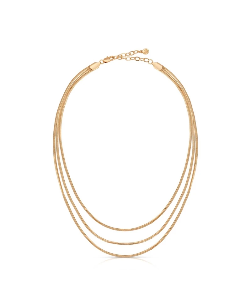 Ettika 18k Gold-Tone Triple Snake Chain Necklace