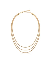 Ettika 18k Gold-Tone Triple Snake Chain Necklace