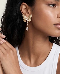 Ettika 18k Gold-Tone Butterfly Dangle Earrings