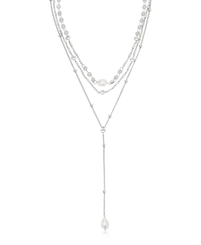Ettika Forever Falling Pearl Lariat Necklace
