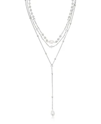 Ettika Forever Falling Pearl Lariat Necklace