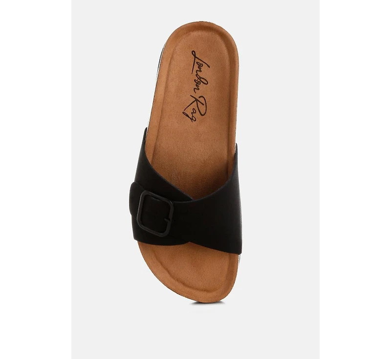 London Rag Women's Aranda Buckled Slide-On Sandals
