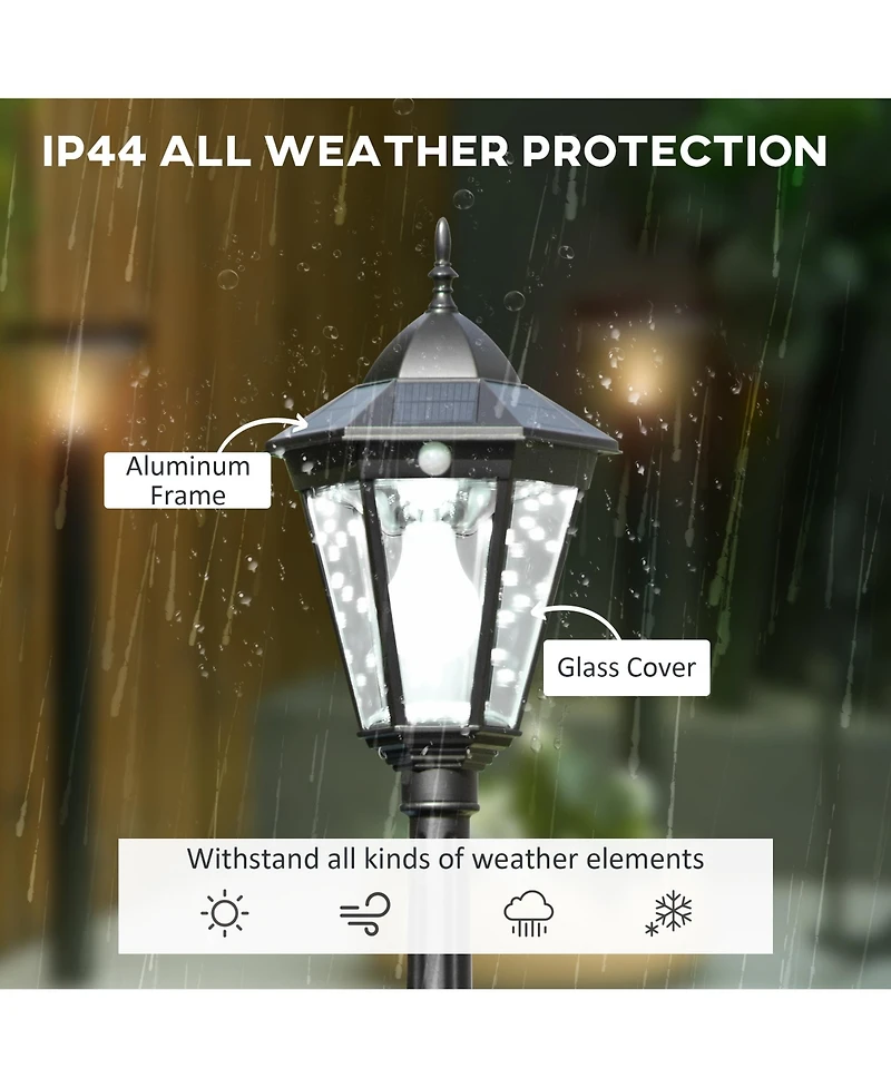 Outsunny 94.5" Solar Lamp Post Light with Auto Sensor Control,