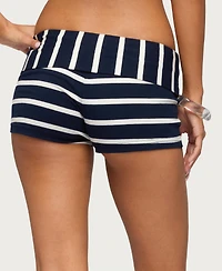 Edikted Women's Lorenza Striped Fold Over Shorts
