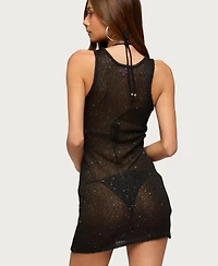 Edikted Women's Xayah Sequin Sheer Knit Mini Dress