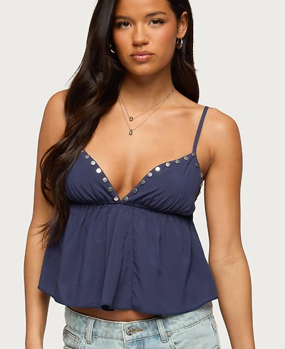 Edikted Women's Alina Studded Babydoll Tank Top