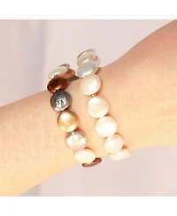 The Lovery Multicolor Coin Pearl Bracelet 14K Gold