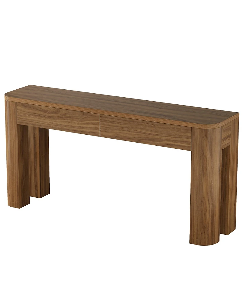 Tribesigns Console Table with 2 Drawers for Entryway, 63 Inches Narrow Long Sofa Table Behind Couch with Storage, Farmhouse Accent Entrance Piece