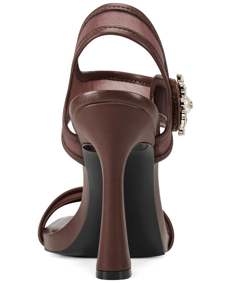 Karl Lagerfeld Paris Women's Celida Mesh Ankle Strap Dress Sandals
