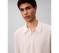 Calvin Klein Men's Textured Cotton Short-Sleeve Polo Shirt