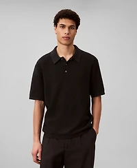 Calvin Klein Men's Textured Cotton Short-Sleeve Polo Shirt