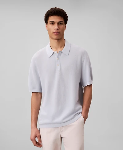 Calvin Klein Men's Textured Cotton Short-Sleeve Polo Shirt