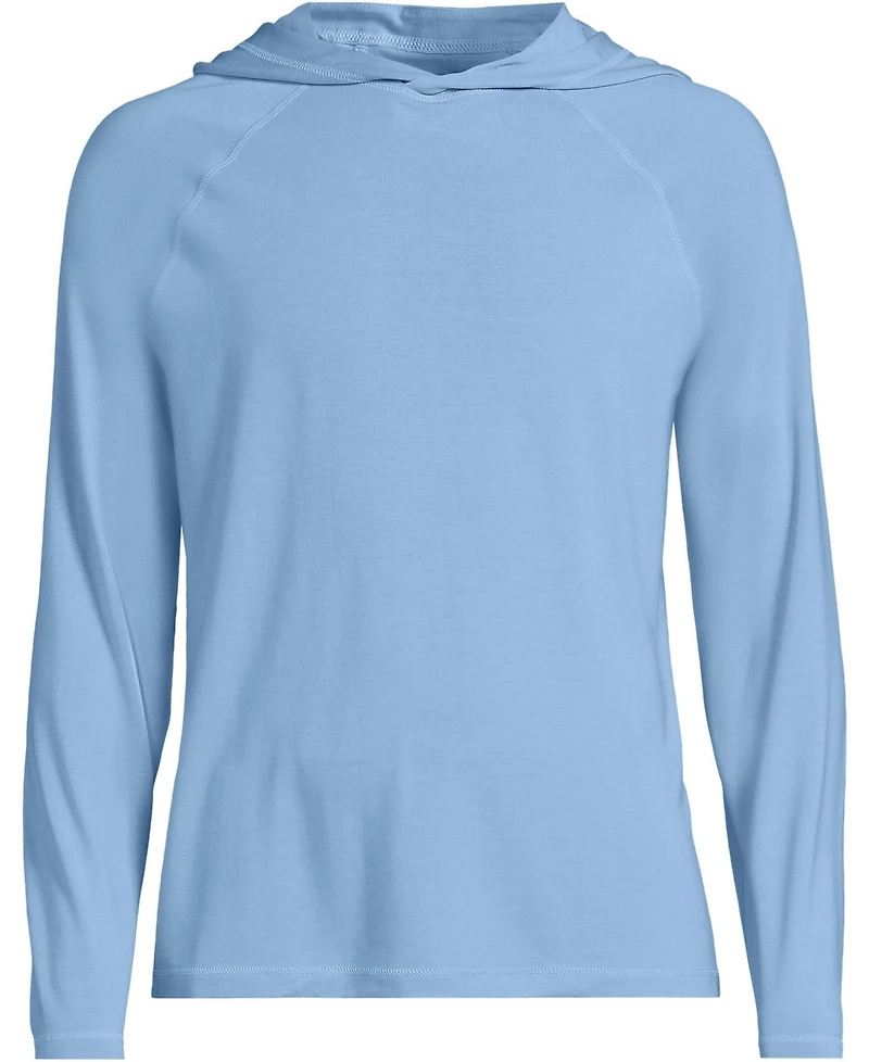 Lands' End Men's SunShade Upf 50 Cooling Long Sleeve Hooded Swim Tee Rash Guard