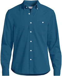 Lands' End Men's Long Sleeve Seersucker Shirt