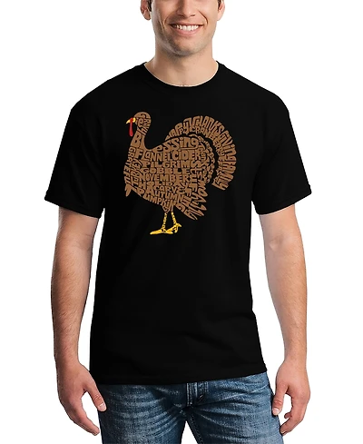 La Pop Art Men's Thanksgiving Turkey Word T-Shirt