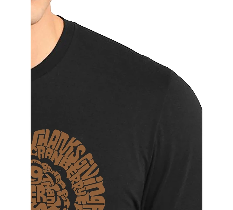 La Pop Art Men's Thanksgiving Turkey Word Long-Sleeve T-Shirt