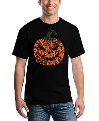 La Pop Art Men's Halloween Pumpkin Word T-Shirt