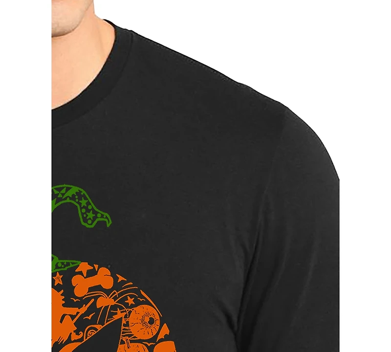 La Pop Art Men's Halloween Pumpkin Word Long-Sleeve T-Shirt