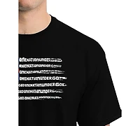 La Pop Art Men's One Nation Under God American Flag Cross Word T-Shirt
