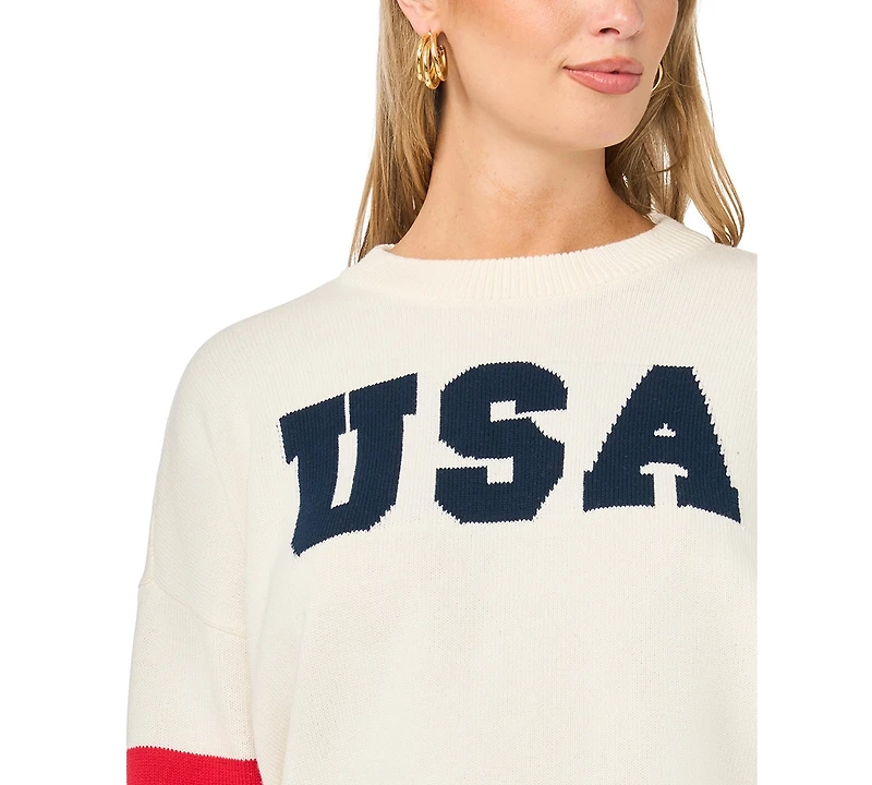 Vince Camuto Women's Usa Graphic Crewneck Sweater