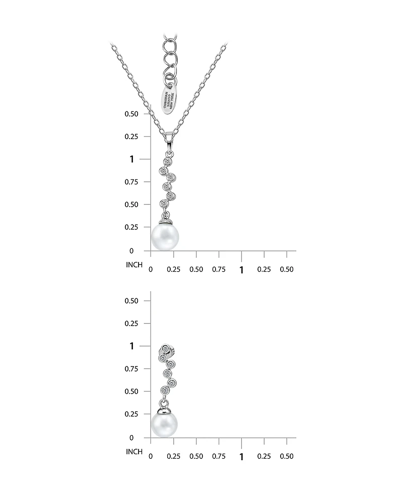 Christian Siriano New York 2Pc. Fine Silver-Plated Bubble Linear Post Earrings and Bubble Linear Pendant Necklace Set