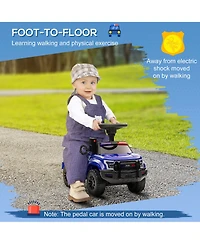 Aosom Kids Sliding Car Police Truck Style Ride On W/ Under-Seat Storage