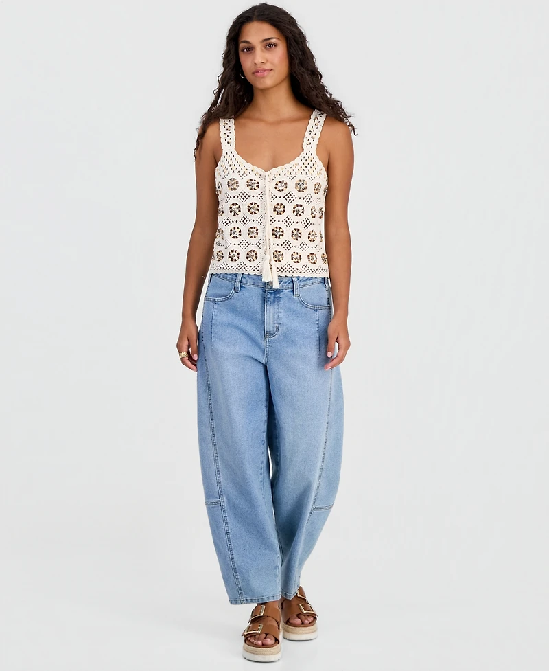 And Now This Petite Sequin Crochet Tank, Macy's Exclusive