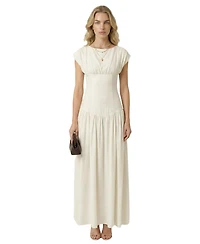 Modenaire Women's Odessa Cap Sleeve Lace-Up Back Maxi Dress