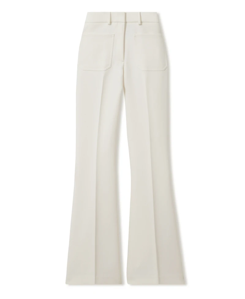 Reiss Women's Twill Patch-Pocket Flared Pants