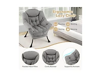 Slickblue Cozy Sherpa Accent Chair with Head Pillow Upholstered Design