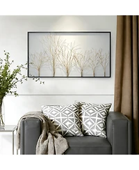 LuxenHome Oversized Metal Tree Wall Sculpture, Minimalist Iron Artwork, 40" Wide