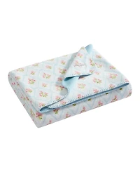 Laura Ashley Pinford Trellis Printed Plush Reversible Throw, 70" x 50"