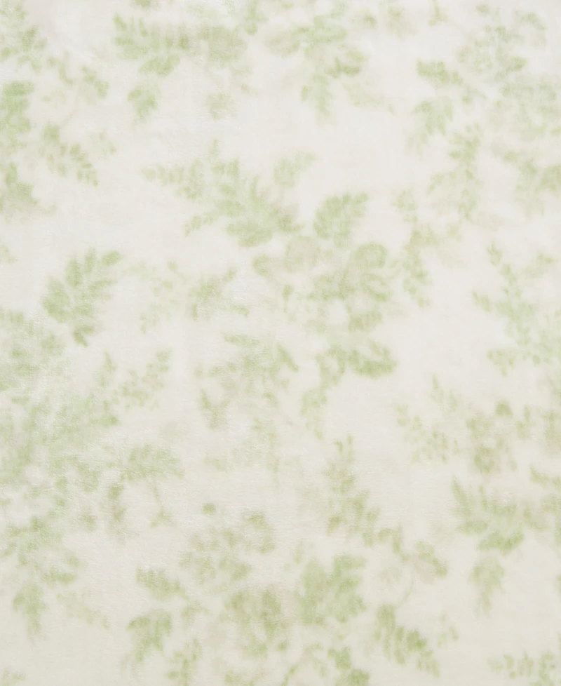 Laura Ashley Morning Gloria Printed Plush Reversible Throw, 70" x 50"
