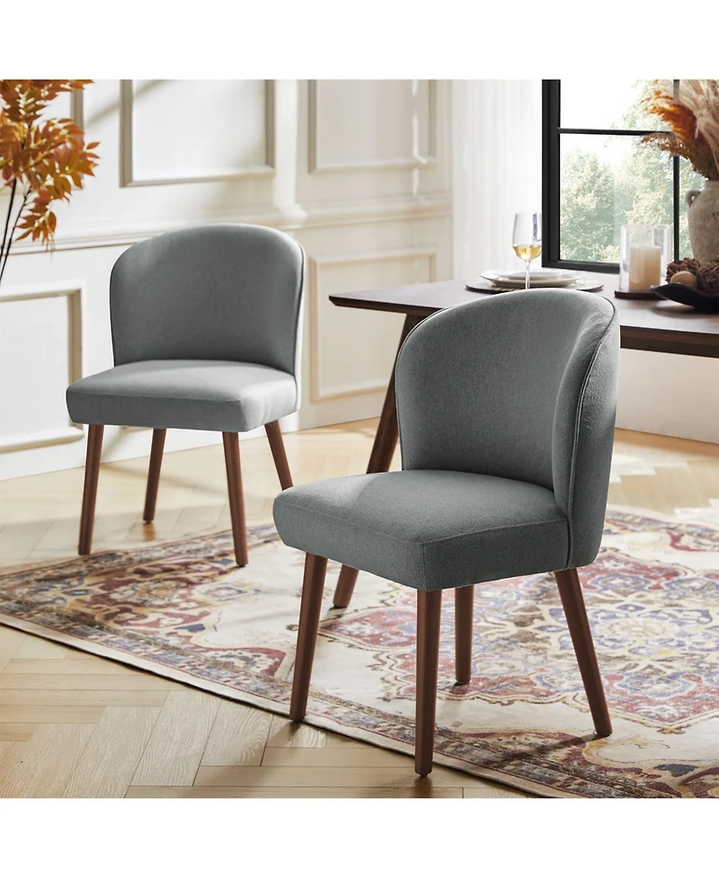 Hulala Home Davia Mid-Century Modern Upholstered Dining Chair with Solid Wood Leg
