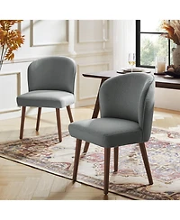 Hulala Home Davia Mid-Century Modern Upholstered Dining Chair with Solid Wood Leg