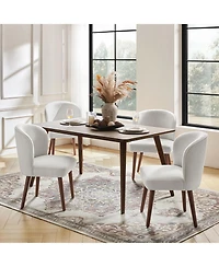 Hulala Home Davia Mid-Century Modern Upholstered Dining Chair with Solid Wood Leg