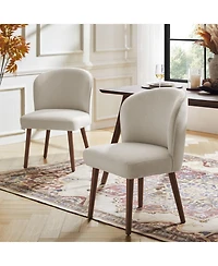 Hulala Home Davia Mid-Century Modern Upholstered Dining Chair with Solid Wood Leg