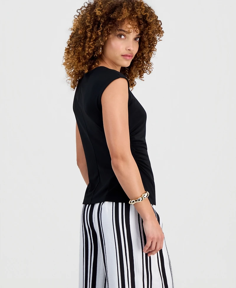I.n.c. International Concepts Petite Sleeveless Cowlneck Top, Exclusively at Macy's