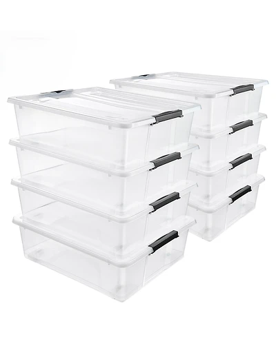 Sorbus Clear Plastic 40qt Underbed Storage Containers with Wheels