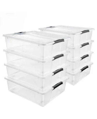 Sorbus Clear Plastic 40qt Underbed Storage Containers With Wheels Snap Lock Lids Handles