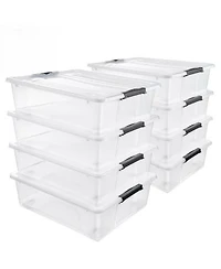Sorbus Clear Plastic 40qt Underbed Storage Containers With Wheels Snap Lock Lids Handles