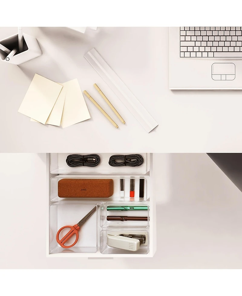 Sorbus Clear Drawer Organizer 5-Piece Set, Multi-Purpose Bins for office supplies, craft materials, and more