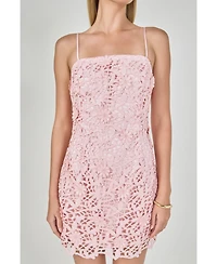 endless rose Women's 3D Sequins Lace Mini Dress