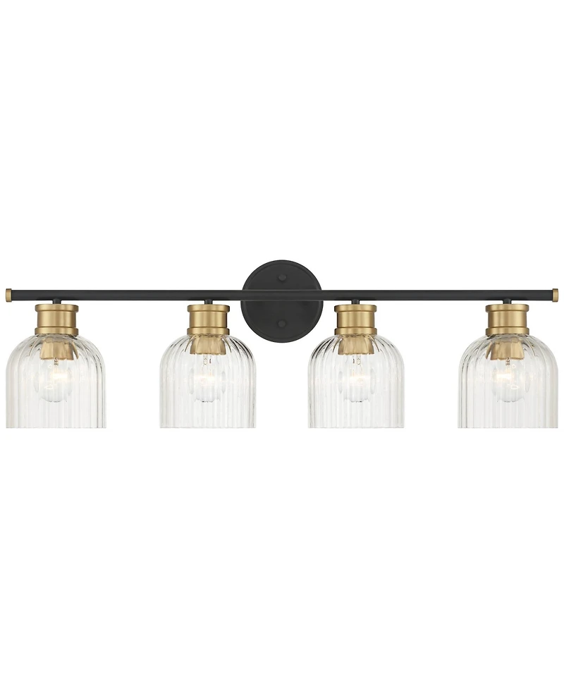 Stiffel Lana 31 3/4" Wide and Warm Brass 4-Light Bath Light