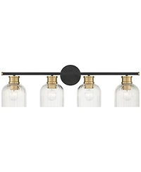 Stiffel Lana 31 3/4" Wide and Warm Brass 4-Light Bath Light