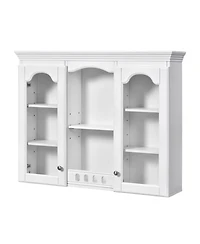 Busdays Wall Mounted Medicine Cabinet Bathroom Cabinet 2 Glass Doors Over Toilet Space Saver Storage